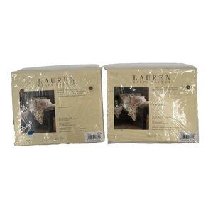 RALPH LAUREN‎ Yorkshire Rose CREAM Standard Pillow SHAM LINEN NIP Set of 2 FLAW